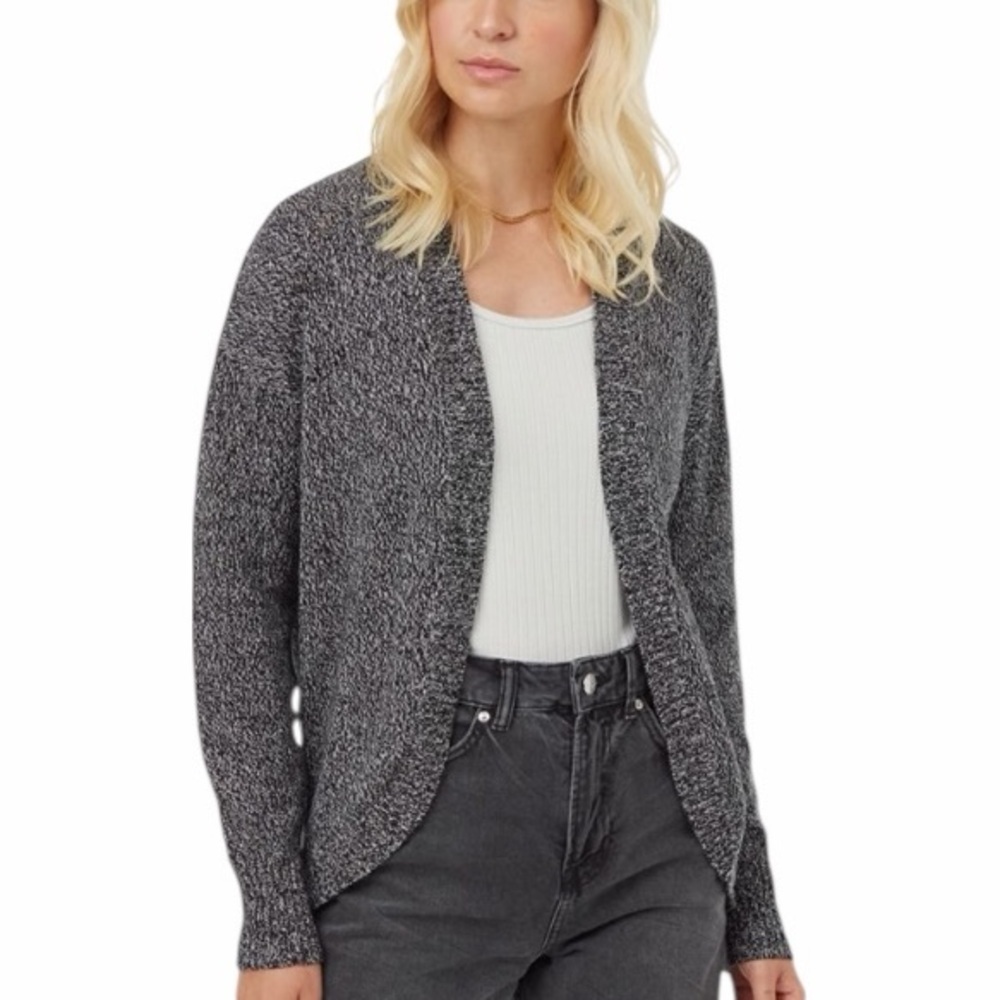 Tentree Casual Recycled Cotton Open Front Oversized Comfy Cardigan XL Grey
